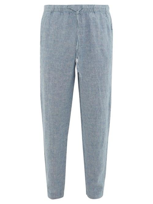 Matchesfashion.com Onia - Carter Linen Trousers - Mens - Blue