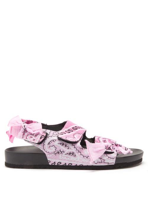 Ladies Shoes Arizona Love - Apache Paisley-print Moulded-sole Sandals - Womens - Pink