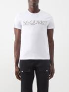 Alexander Mcqueen - Logo-embroidered Cotton-jersey T-shirt - Mens - White Multi