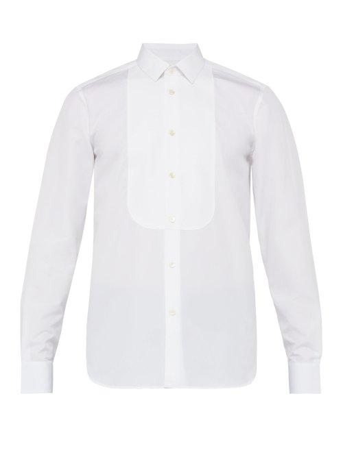 Matchesfashion.com Saint Laurent - Piqu Bib Cotton Poplin Dinner Shirt - Mens - White
