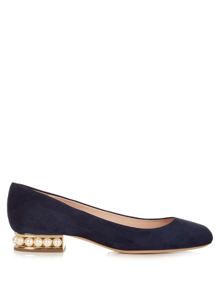 Nicholas Kirkwood Casati Pearl-heel Suede Pumps