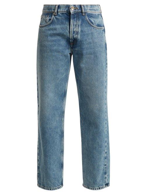 Matchesfashion.com Maison Margiela - Washed Straight Leg Jeans - Womens - Light Blue