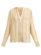 Matchesfashion.com Masscob - Claude Striped Linen Blend Shirt - Womens - Beige