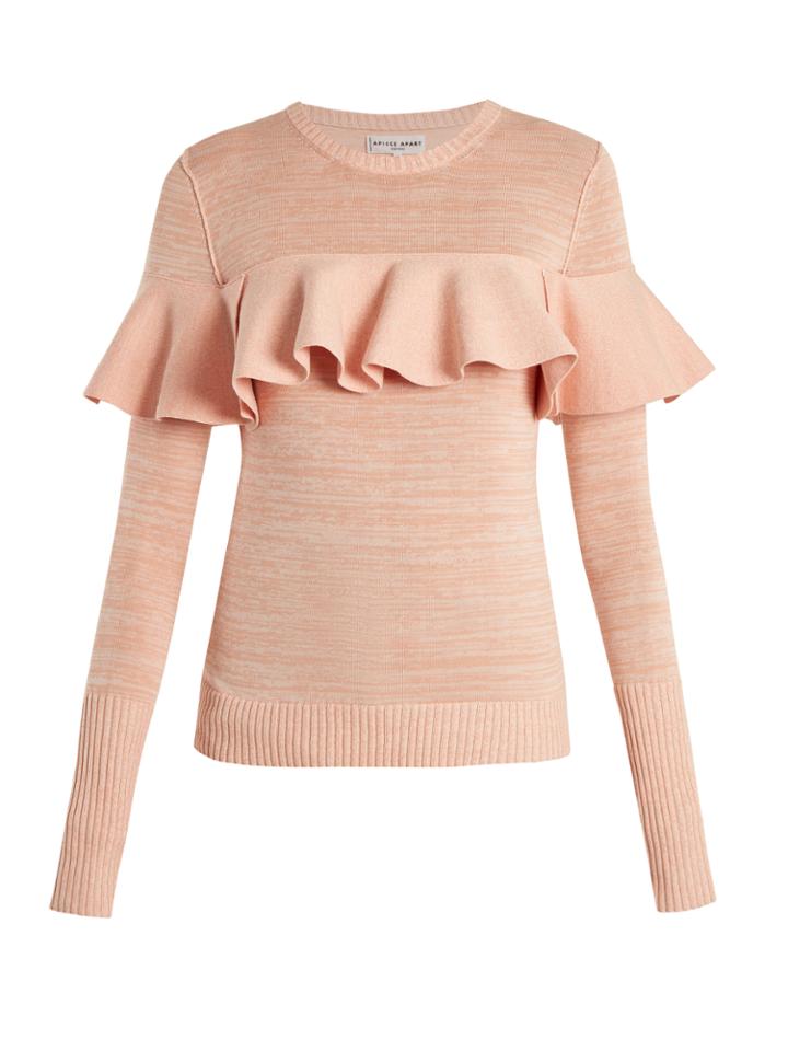 Apiece Apart Ruffled Cotton-blend Sweater