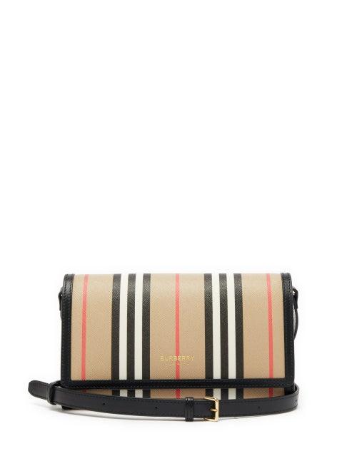 Burberry - Hannah Icon Stripe-canvas Cross-body Bag - Womens - Beige Multi