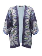 Matchesfashion.com Etro - Paisley-print Floral-jacquard Silk Poncho - Womens - Blue Multi