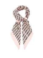 Ladies Accessories Lescarf - No.35 Logo-print Silk-twill Scarf - Womens - Pink Multi