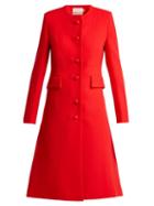 Matchesfashion.com Goat - Hampton Single Breasted Wool Crepe Coat - Womens - Red