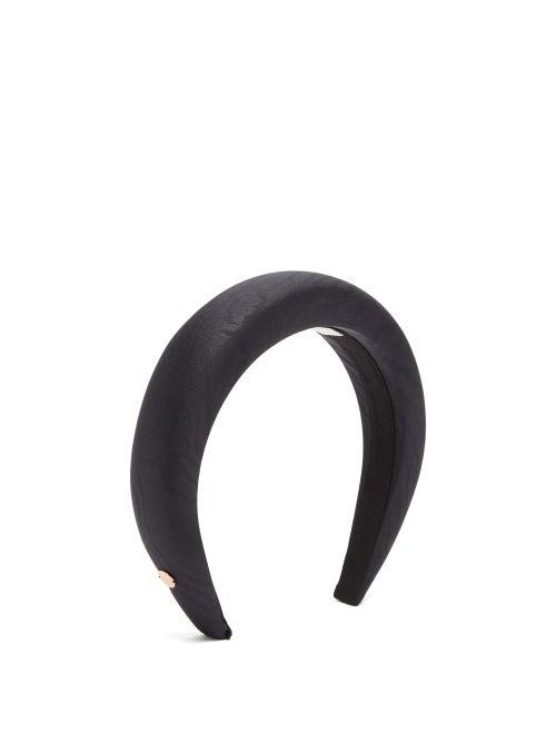 Matchesfashion.com Flapper - Odette Ripple-jacquard Silk Headband - Womens - Black