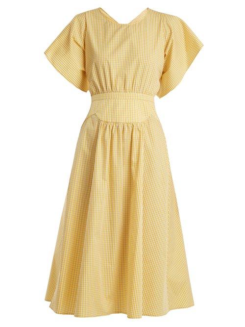 Matchesfashion.com No. 21 - Gingham Gathered Cotton Dress - Womens - Yellow White