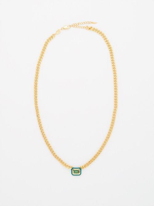 Missoma - Enamel & 18kt Recycled Gold-vermeil Necklace - Womens - Green Multi