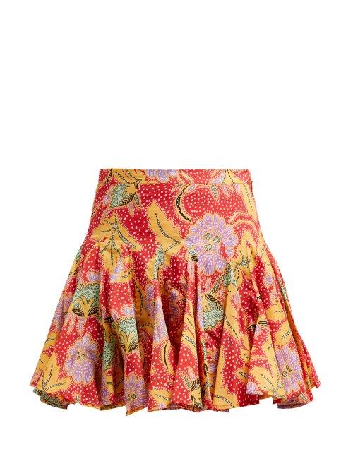 Matchesfashion.com Rhode Resort - Nora Floral Print Mini Skirt - Womens - Red Multi
