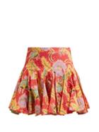 Matchesfashion.com Rhode Resort - Nora Floral Print Mini Skirt - Womens - Red Multi