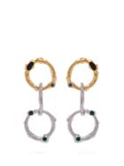 Matchesfashion.com Marni - Crystal Embellished Chain Link Earrings - Womens - Gold
