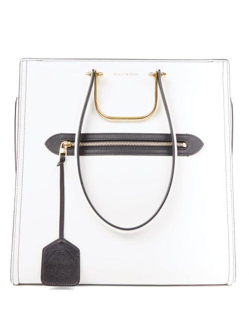 Matchesfashion.com Alexander Mcqueen - The Tall Story Leather Tote Bag - Womens - White Multi