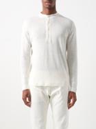 Thom Sweeney - Linen-jersey Henley Top - Mens - White