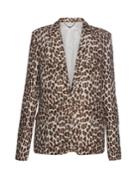 Stella Mccartney Peak-lapel Leopard-print Wool-blend Blazer