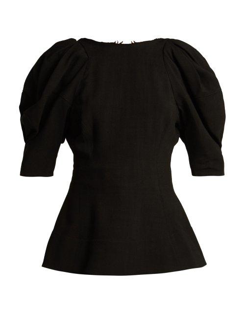 Matchesfashion.com Khaite - Darlene Peplum Hem Top - Womens - Black