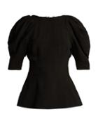 Matchesfashion.com Khaite - Darlene Peplum Hem Top - Womens - Black