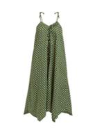 Matchesfashion.com Belize - Payton Polka Dot Cotton Seersucker Dress - Womens - Green Print