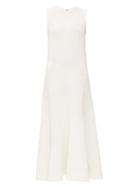 Matchesfashion.com Jil Sander - Flared Rib-knitted Linen-blend Maxi Dress - Womens - Ivory