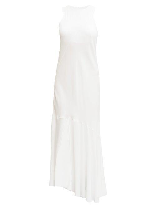 Matchesfashion.com Ann Demeulemeester - Asymmetric Side-slit Twill Dress - Womens - White
