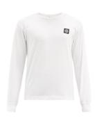 Matchesfashion.com Stone Island - Logo-patch Cotton-jersey Long-sleeved T-shirt - Mens - White