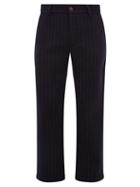 Matchesfashion.com Sfr - Mike Pinstriped Technical Felt Trousers - Mens - Navy