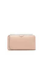 Matchesfashion.com Jimmy Choo - Ellipse Crystal-embellished Leather Clutch - Womens - Light Pink