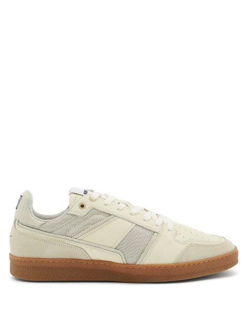 Matchesfashion.com Ami - Logo-embroidered Leather Trainers - Mens - White Multi