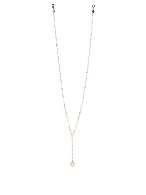 Matchesfashion.com Linda Farrow - Logo Charm Gold Plated Sunglasses Chain - Womens - Rose Gold