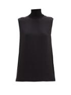 Matchesfashion.com Joseph - Balma High-neck Sleeveless Silk Blouse - Womens - Black