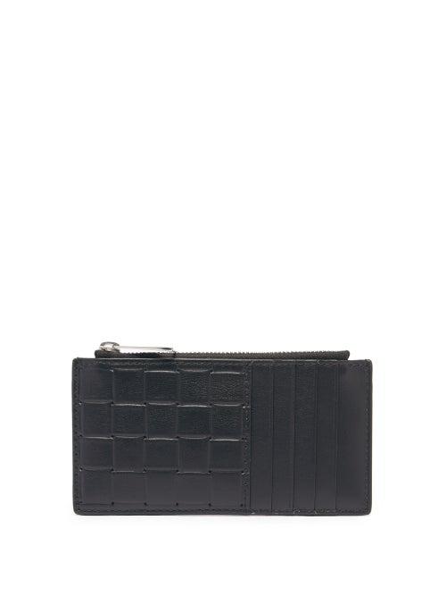 Matchesfashion.com Bottega Veneta - Intrecciato-debossed Leather Cardholder - Mens - Black Silver