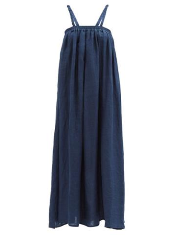 Deiji Studios - Stonewashed Linen Dress - Womens - Navy