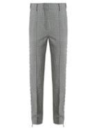 Matchesfashion.com Off-white - Prince Of Wales Check Wool Straight Leg Trousers - Womens - Grey