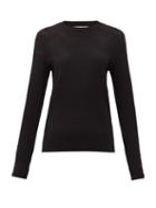 Matchesfashion.com Givenchy - Floral-pointelle Rib-knitted Sweater - Womens - Black