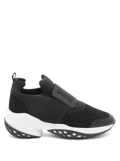 Matchesfashion.com Roger Vivier - Viv Run Buckled Trainers - Womens - Black