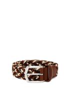 Matchesfashion.com Anderson's - Multicoloured Leather And Stretch Viscose Belt - Mens - Brown Multi