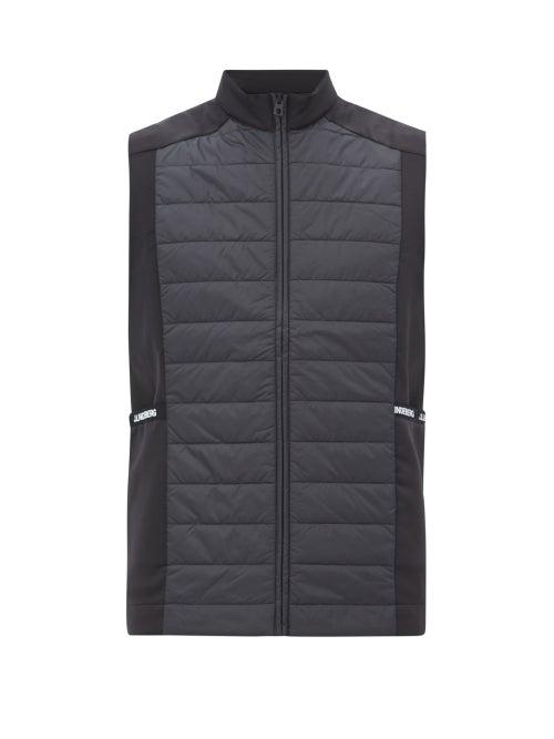 J.lindeberg - Kenny Jersey And Quilted-shell Golf Gilet - Mens - Black
