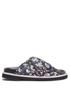 Matchesfashion.com Ganni - Floral Print Crossover Slides - Womens - Black Multi