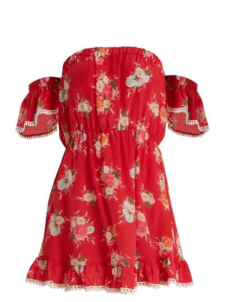 Athena Procopiou Gypsy Soul Off-the-shoulder Silk Mini Dress