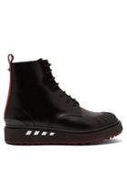 Valentino Leather And Suede-trimmed Ankle Boots