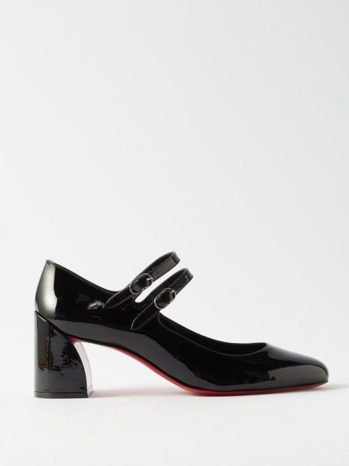 Christian Louboutin - Miss Jane 55 Patent-leather Mary Jane Pumps - Womens - Black