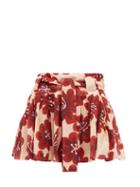 Matchesfashion.com Dodo Bar Or - Milli Floral Print Cotton Poplin Mini Skirt - Womens - Cream Print