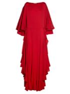 Lanvin Boat-neck Ruffled Crepe Gown
