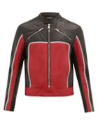 Matchesfashion.com Givenchy - Logo Appliqu Leather Biker Jacket - Mens - Black Red