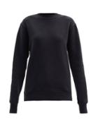 Matchesfashion.com Raey - Crew-neck Cotton-blend Sweatshirt - Womens - Black