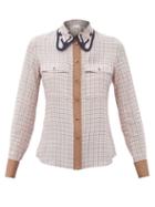 Matchesfashion.com Chlo - Checked Silk-crepe Blouse - Womens - Pink Multi