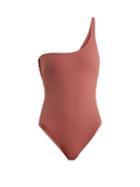 Matchesfashion.com Dos Gardenias - Mother One Shoulder Swimsuit - Womens - Pink