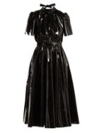 Matchesfashion.com Msgm - Bow Back Pvc Midi Dress - Womens - Black